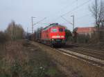 232 668-4 mit Rungenwagen am 8.3.2008 durch Limmer -> Linden