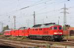 232 347-5 rangiert in Magdeburg-Rothensee mit dem dort stationierten Hilfszug.