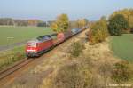 232 529-8 mit Mischer nach Horka Gbf bei Uhsmannsdorf am 29.10.2011 