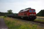 232 498-6 DB Schenker Rail Deutschland AG mit einem Drahtrollenzug aus Brandenburg Altstadt bei Mgelin und fuhr in Richtung Rathenow weiter.