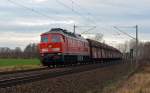 232 347 rollte am 17.12.15 mit dem Leerkohlezug aus Dessau durch Benndorf nach Profen.