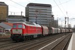 232 908-4 Ludmilla mit einem gemischten Güterzug in Düsseldorf Rath, am 23.03.2016.