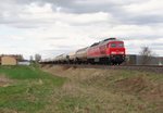 232 703-9 zu sehen mit einem Gaskesselzug am 07.04.16 in Waldershof.