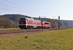 232 601-5 und 155 110-0 (WFL) zu sehen am 02.04.20 bei Orlamünde.