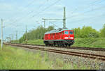 Nachschuss auf 233 636-0 DB als Tfzf, die in Halle-Kanena/Bruckdorf auf der Bahnstrecke Magdeburg–Leipzig (KBS 340) Richtung Halle (Saale) fährt.