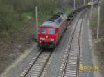 233 625-3 zieht am 04.04.08 einen gem. Gz von Lbeck-Travemnde-Skandinavienkai nach Hamburg Maschen Rbf. Dort bernimmt eine E-Lok den Zug.