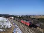 233 536-2 fhrt am 26.02.11 von Plauen Richtung Reichenbach/V., hier in der Steigung vor Herlasgrn.