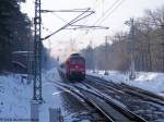 EC Berlin-Warschau Express mit Zuglok 234 467 am 28.1.2006 in Fangschleuse. KBS Berlin-Frankfurt(Oder)