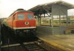 Im Bahnhof Nossen, steht 234 597-2 mit RE Leipzig-Dresden.