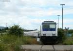 246 001 hatte 110 329-0 mit Science Express in Freiburger Gterbahnhof Nord gezogen und versorgte den Zug mit Strom  19.7.09