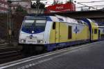 Ein Metronom zur Abfahrt bereit Richtung Hamburg Hbf. Fotostelle Hamburg - Harburg am 19.08.10