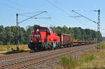 Mit einer kurzen Übergabe aus dem Hafen Roßlau rollte 261 019 am 20.09.24 durch Jütrichau Richtung Magdeburg.