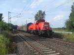 Am 28.06.2012 kam 261 066 mit einem gemischten Gterzug aus Niedergrne und fuhr in Richtung Stendal.