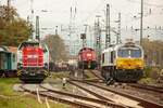 4185 130-6 DE18 130 DB Cargo & 261 052-5 DB Gravita & 077 003-7 in Koblenz Lützel, am 02.11.2024.