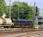 Ein Blick auf die Class 66 653-07 von HSL-Polska sie fährt mit einem Güterzug von Aachen-West(D) nach Antwerpen- Haven/Groenland(B) bei der Ausfahrt aus Aachen-West und fährt in