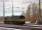 Ein Nachschuss von der Class 66 266 031-4 von Railtraxx rangiert in Aachen-West.