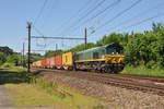 Die 266 065 alias PB14 von Crossrail schleppt den 41533 Antwerpen/Krommenhoek - Germersheim durch Bassenge in Richtung Aachen-West.