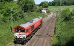 Die Class 66 DE6301  Debora  von Crossrail kommt die Gemmenicher-Rampe hochgefahren und fährt als Lokzug aus Aachen-West nach Montzen-Gare(B) und fährt gleich in den Gemmenicher-Tunnel