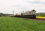 266 068 (RheiCargo) zu sehen am 10.05.22 mit einem Kesselzug in Großeutersdorf.