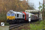 ECR 266 411-8 in Diensten von DBC am BÜ KM 15,944 an der Bahnhofsstraße in Bottrop 21.11.2024