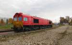 HGK DE 62 (92 80 1266 107-2 D-HGK) abgestellt im Bf Emleben. Sie fhrt die Kesselwagenzge von und nach Grokorbetha; 02.11.2011