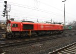 Die Class 66 DE6312  Alix  von Crossrail kommt als Lokzug aus Montzen(B) und fhrt in Aachen-West ein bei Regenwetter am 10.3.2012.