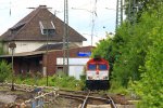 Ein Nachschuss von der Class 66 DE6314  Hanna  von Crossrail kommt als Lokzug aus Montzen-Gare(B) und fhrt in Aachen-West ein bei sonne und Wolken am 30.5.2013.