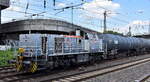 Hamburger Rail Service GmbH & Co. KG, Ahrensburg [D] mit der MaK G 1000 BB Lok, Name:  Jarves  [NVR-Nummer: 92 80 1271 024-2 D-HRS] und einigen Kesselwagen fährt zum Umsetzen durch den Bahnhof Hamburg-Harburg am 19.07.24 