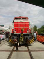 Die nagelneue Vossloh G 1000 BB beim 150 Jahre Hafenbahn Frankfurt Jubilum am 11.07.09