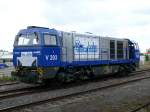 V203 (Vossloh G2000BB) der Rurtalbahn war heute ausgestellt beim Bahnhofsfest in Zlpich.