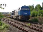 MaK 2000BB der OHE mit einem Holzzug im Bahnhof Arnsberg (Westf.) am 01.08.07