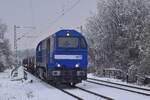 273 002-6 kommt mit einem Güterzug aus Richtung Eschweiler durch Eschweiler Nothberg gen Köln gefahren.