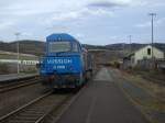 MaK G 2000BB der OHE rangiert am 01.04.08 im Bahnhof Arnsberg.