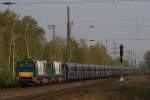 272 401-1 + 272 402-9 mit einem VTG Kohlezug in Dinslaken am 08.04.2011