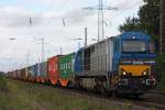 HGK DH 59 am 9.8.11 mit einem Containerzug bei der Durchfahrt durch Ratingen-Lintorf.