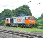 272 205 Vossloh G 2000 BB der RTS Deutschland ist LZ in Hrth-Kalscheuren Richtung Brhl unterwegs.Aufgenommen am 11.7.2012