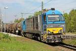 Vossloh G2000BB von  Railflex  bei der Durchfahrt in Baunatal-Guntershausen in Richtung Bebra.