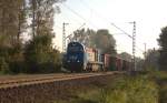 Mit einem Leerzug aus Georgsmarienhütte war am 17.9.2014 die OHE 1028 in Lengerich Schollbruch auf der Rollbahn gen Dortmund unterwegs.