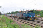 V 150.02 ( 92 80 1275 501-5 D-HGB ) der Hessischen Güterbahn bringt den Frankenbach Containerzug von Dillingen Saar nach Homburg durch Saarbrücken Burbach.