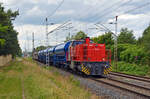 Am 16.06.24 führte 275 027 der RBB einen gemischten Güterzug durch Wittenberg-Labetz Richtung Falkenberg(E).