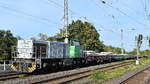 B&V Leipzig GmbH mit ihrer MaK G 1206 [NVR-Nummer: 92 80 1275 016-4 D-BUVL], aktueller Mieter? mit einigen Drehgestell-Flachwagen (mit Bahnschwellen beladen) am 17.10.24 Höhe Bahnhof Magdeburg