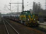 MaK G 1206 der Dortmunder Eisenbahn mit GZ beladen mit Blechrollen in Dortmund Mengede.(11.04.2008)