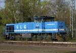 Festgehaltene Eindrcke whrend der Ruhrgebietssonderfahrt am 12.04.2008 der HEG: Abgestellt in Moers Hbf, G-1206-SP-021 der Spitzke Logistik GmbH.