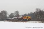 Lok 543 der ThyssenKrupp Steel Europe AG fhrt am 22. Januar 2013 um 14:12 Uhr mit einem Gterzug durch Ratingen