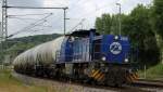 IL 209 (92 80 1275 012-3 D-LEUNA)am 19.06.2014 mit einem Kesselwagenzug auf der Thüringer Bahn durch Bad Kösen in Richtung Norden.