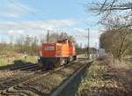 Nach dem die 1275 004-0 einen Güterzug nach Uerdingen in den Chemiepark gebracht hatte, ist sie hier nun wieder auf dem Rückweg nach Dormagen. 24.2.2017