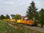 293 023-8 der MTEG ist am 23.09.11 in Auerbach/V. bei Gleisbauarbeiten zusehen.