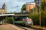 KAF Falkenhahn 4120 001-7 mit Schotterzug in Wuppertal Steinbeck, November 2023.