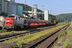 DB Cargo 92 80 4185 116-5D-VL steht am 19. Juli 2024 im Bahnhof von Schelklingen.