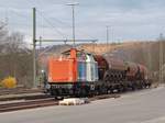 BR 212 261-2 ohne NBE Rail Schriftzug am 27.03.2019 abgestellt in Tübingen.